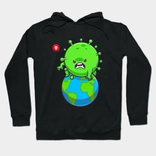 Angry Virus Invasion Earth Cartoon Hoodie